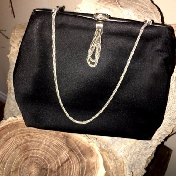 Spulcioni Firenze Handbags - Spulcioni Firenze Purse Vintage Black with Chain & Tassel, Pristine & ve…